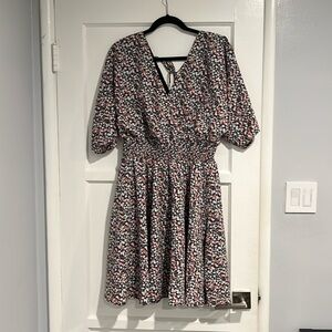 Staccato - sketched floral tie back dress Large